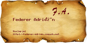 Federer Adrián névjegykártya